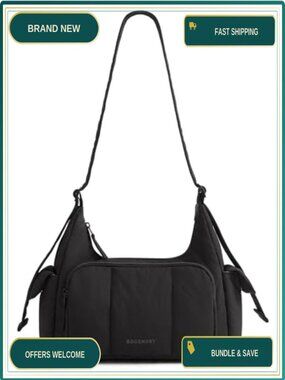 Puffer Crossbody Hobo Bag Waterproof Nylon Adjustable Strap